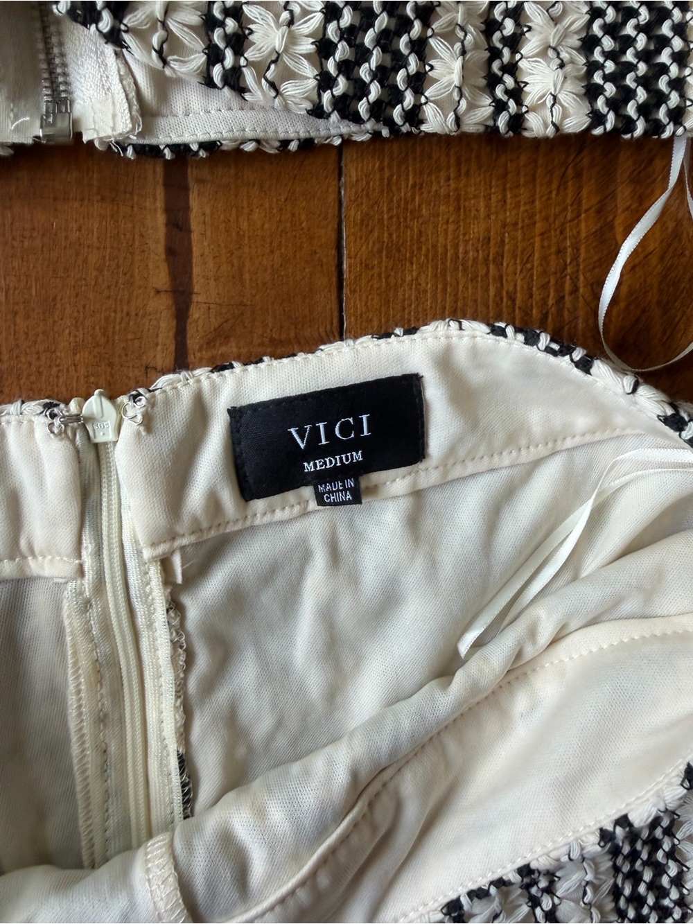VICI Black & Cream Striped Knit Bandeau & Pants Set - Picture 3 of 5